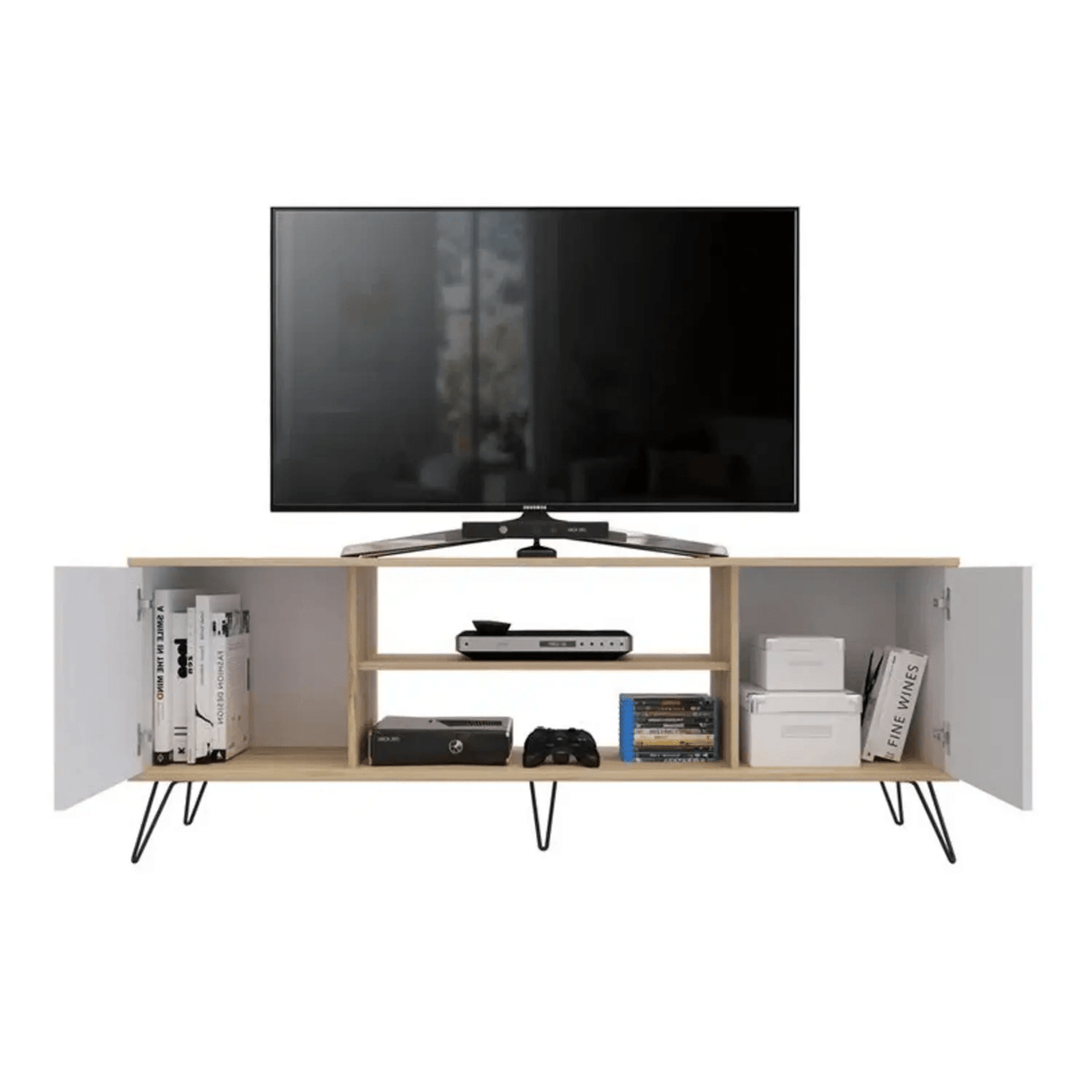 Mesa Para Tv Urban Duna 160x40x59 Cm. Moderna Con 2 Compartimientos Y Con Patas - Muebles de TV | Bylmo