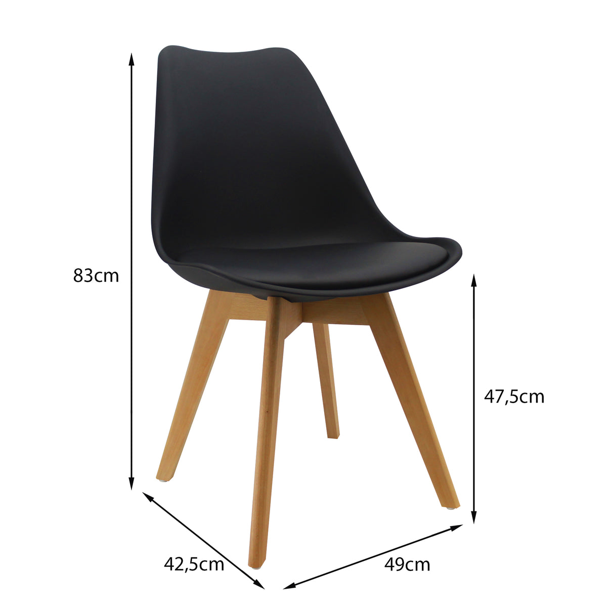 Silla Comedor Joly Negro Elegante Nórdica - Sillas y Butacos | Bylmo