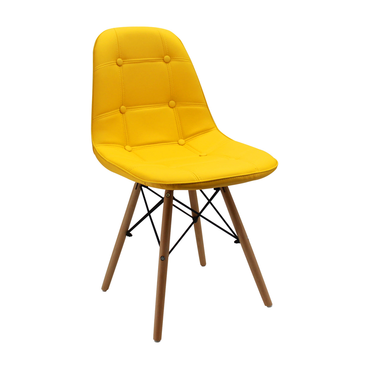 Silla de Comedor DKR Botones Amarillo 44 cm - Sillas y Butacos | Bylmo
