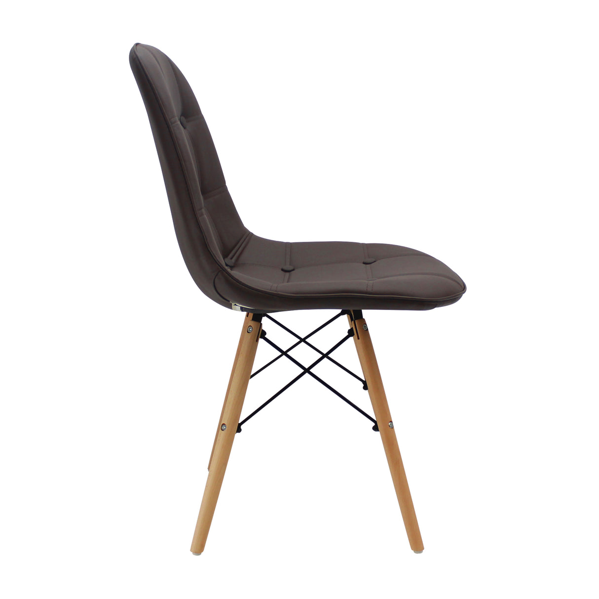 Silla de Comedor DKR Botones Elegancia 44 cm Café - Sillas y Butacos | Bylmo