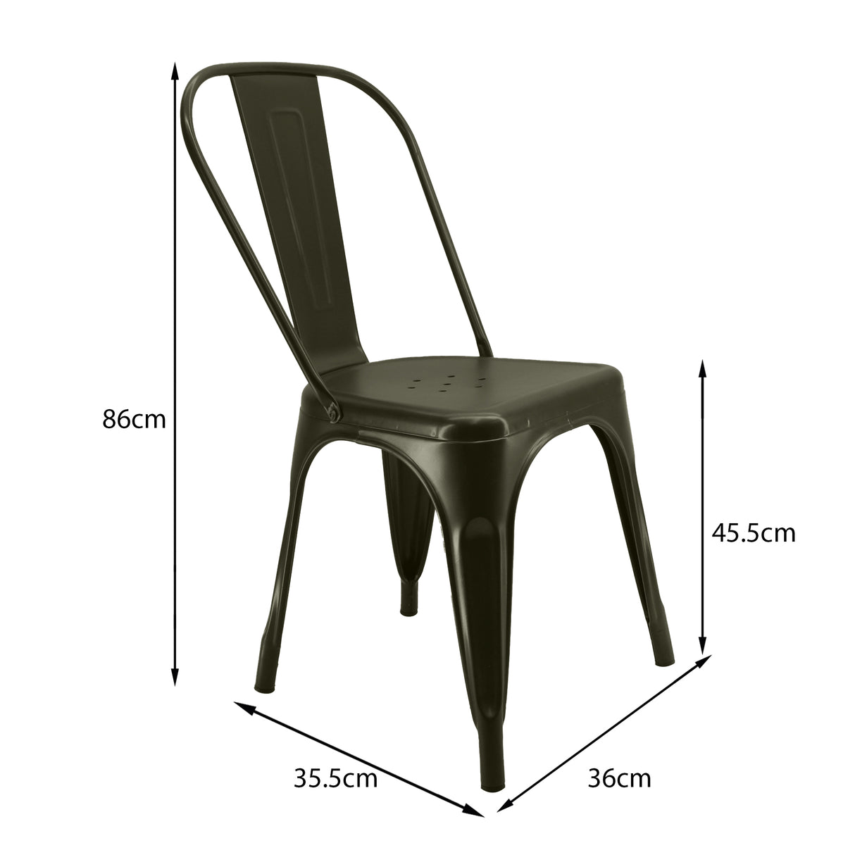 Kit X 2 Sillas De Comedor Titan Tolix Bronce Moderna 36 Cm - Sillas y Butacos | Bylmo