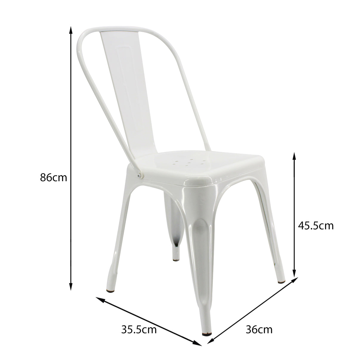 Kit x 4 Sillas de Comedor Tolix Titan 36x35.5 Blanco Moderna - Sillas y Butacos | Bylmo