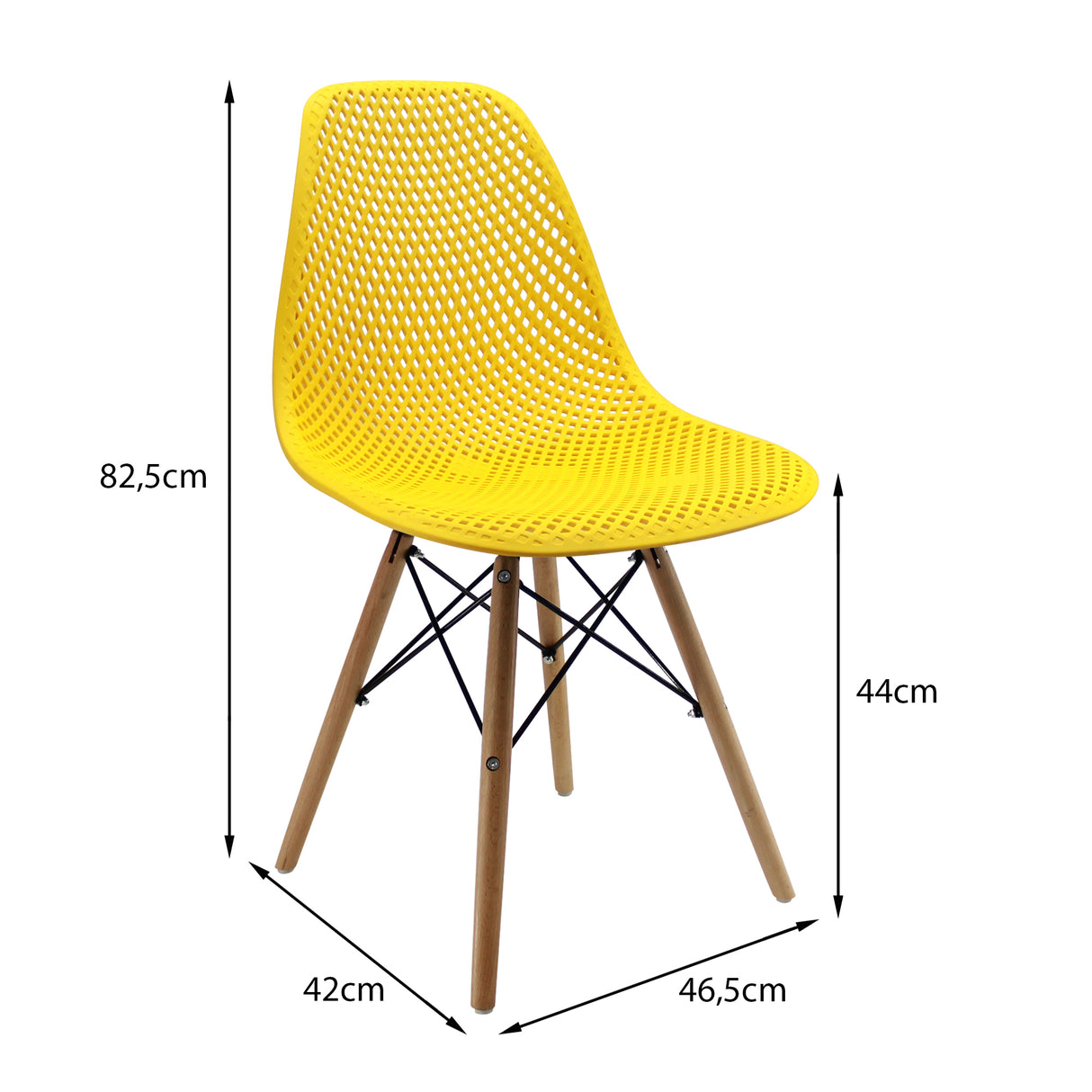 Silla de Comedor Colmeia Amarillo Diseño Moderno y Funcional 46.5 cm - Sillas y Butacos | Bylmo