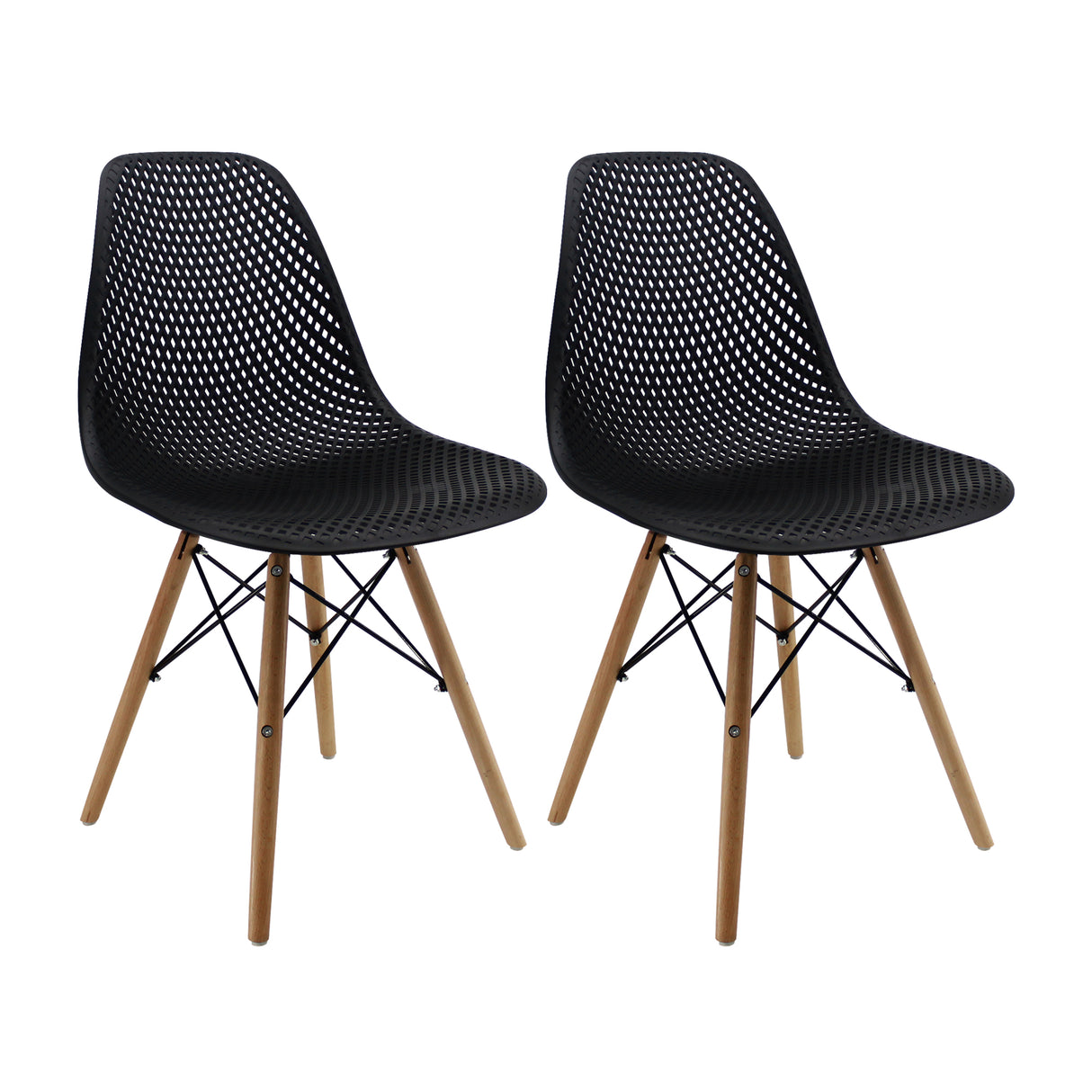 Kit x 2 Sillas Comedor Colmeia Negro Moderno 46.5 cm - Sillas y Butacos | Bylmo