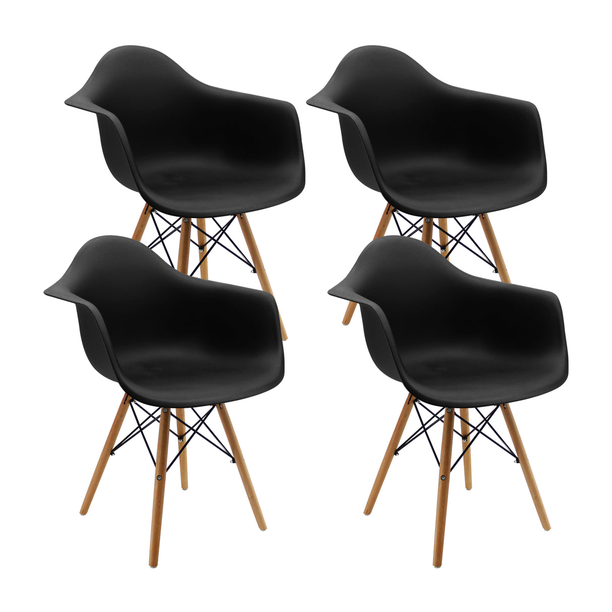 Kit x 4 Sillas Comedor DKR Eames Cómodas y Resistentes - Sillas y Butacos | Bylmo