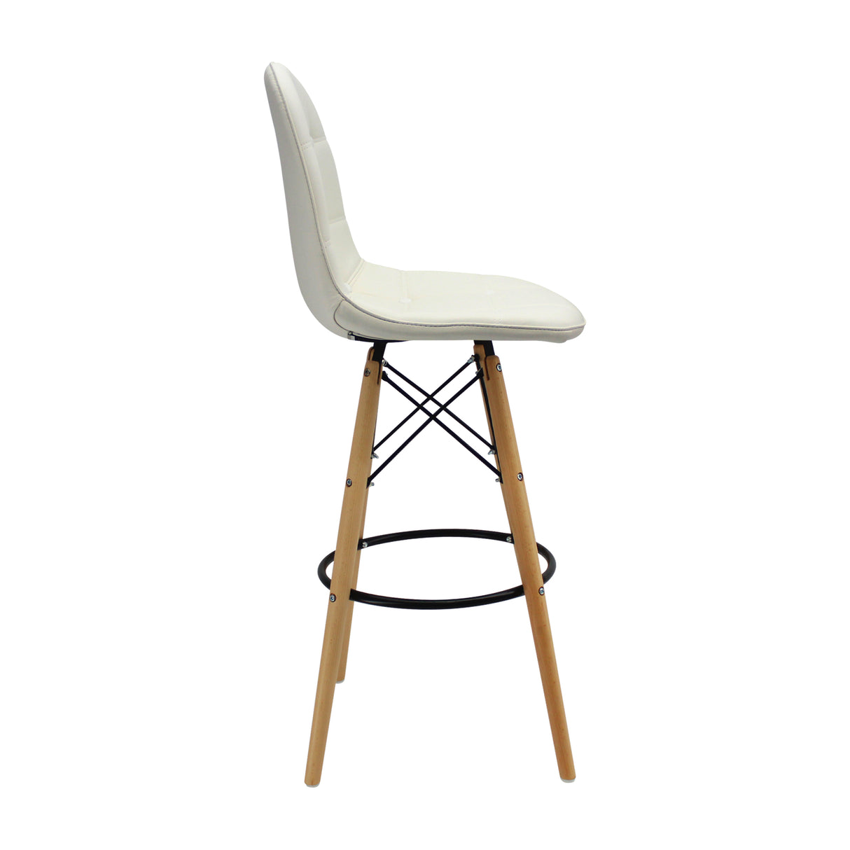 Silla Bar DKR Botones Blanco Polipropileno 56x106cm - Sillas y Butacos | Bylmo