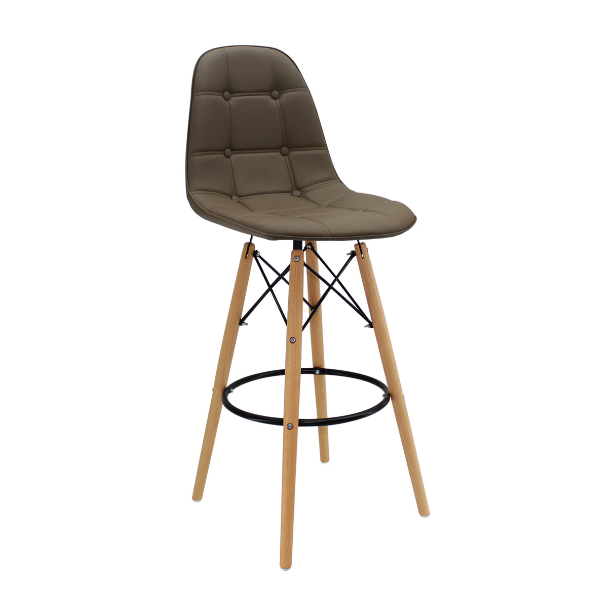 Silla Bar DKR Botones Beige 56x106cm Moderna - Sillas y Butacos | Bylmo