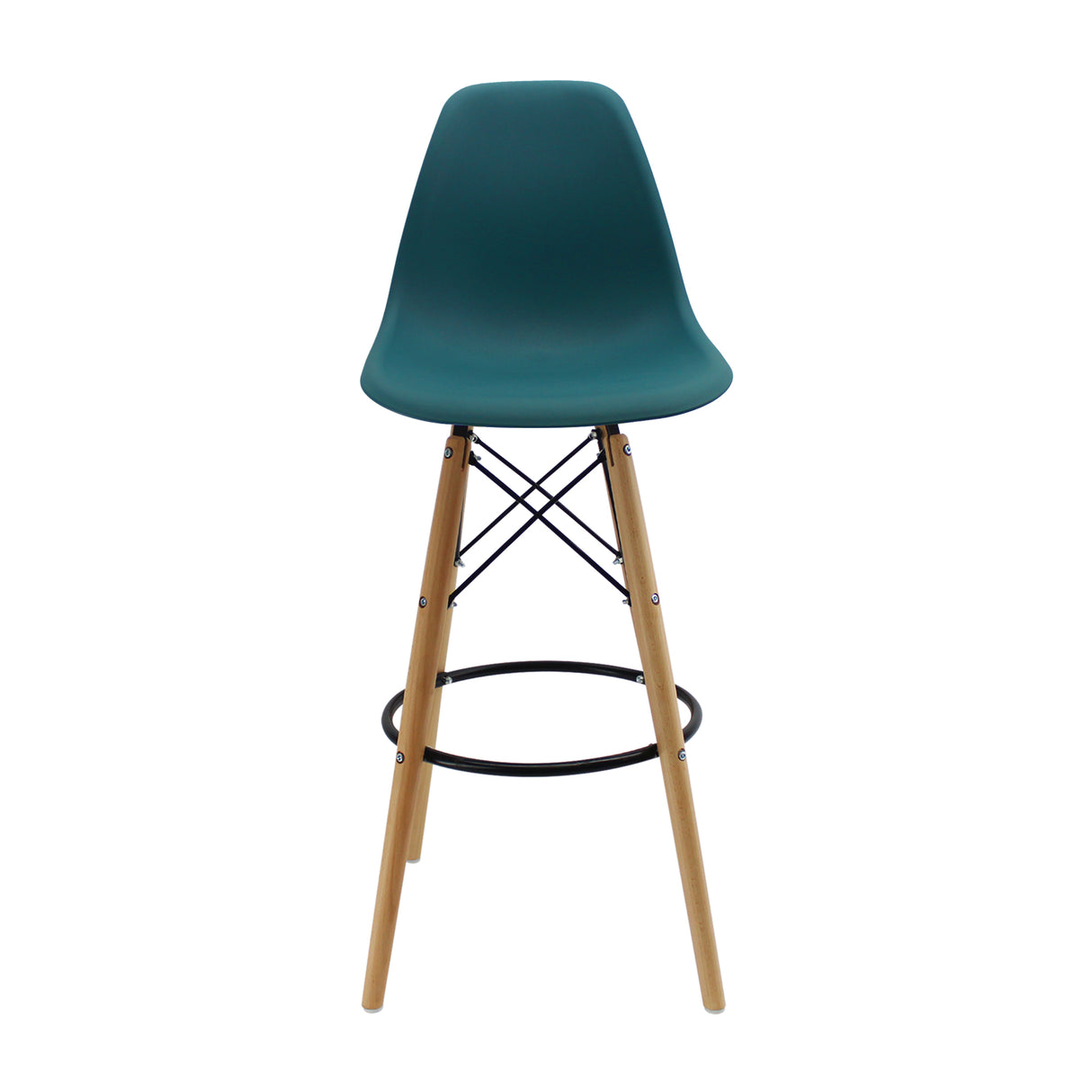 Silla Bar DKR Eames 56 cm Azul Petróleo Moderna Polipropileno - Sillas y Butacos | Bylmo