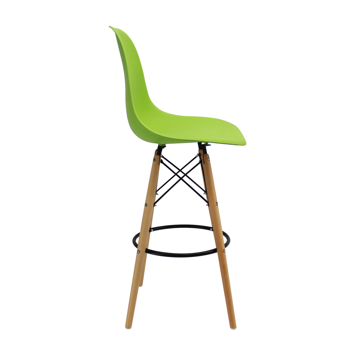 Silla Bar DKR Eames Verde Polipropileno Moderna 56 cm - Sillas y Butacos | Bylmo