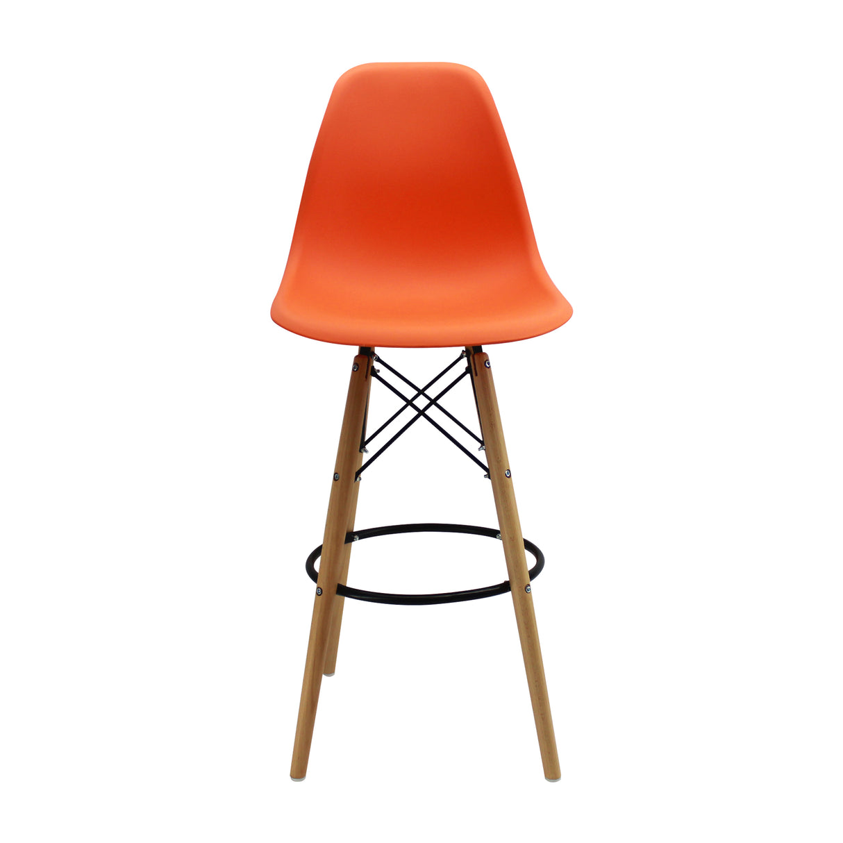 Silla Bar DKR Eames Naranja Polipropileno Moderno 56x106 cm - Sillas y Butacos | Bylmo