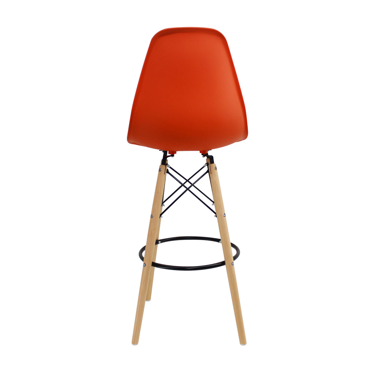 Silla Bar DKR Eames Naranja Polipropileno Moderno 56x106 cm - Sillas y Butacos | Bylmo
