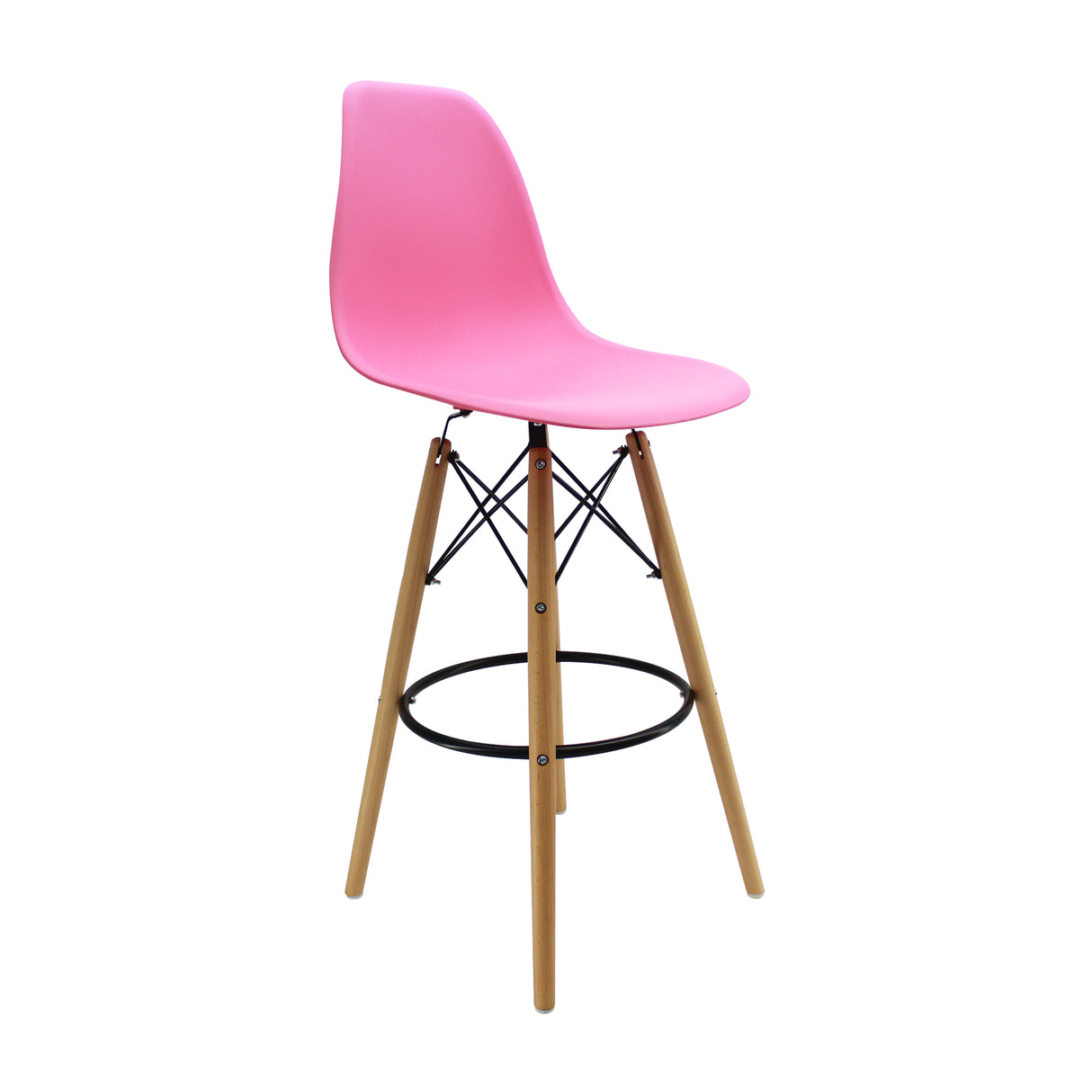 Silla Bar DKR Eames Rosado Moderna Polipropileno 56x106cm - Sillas y Butacos | Bylmo