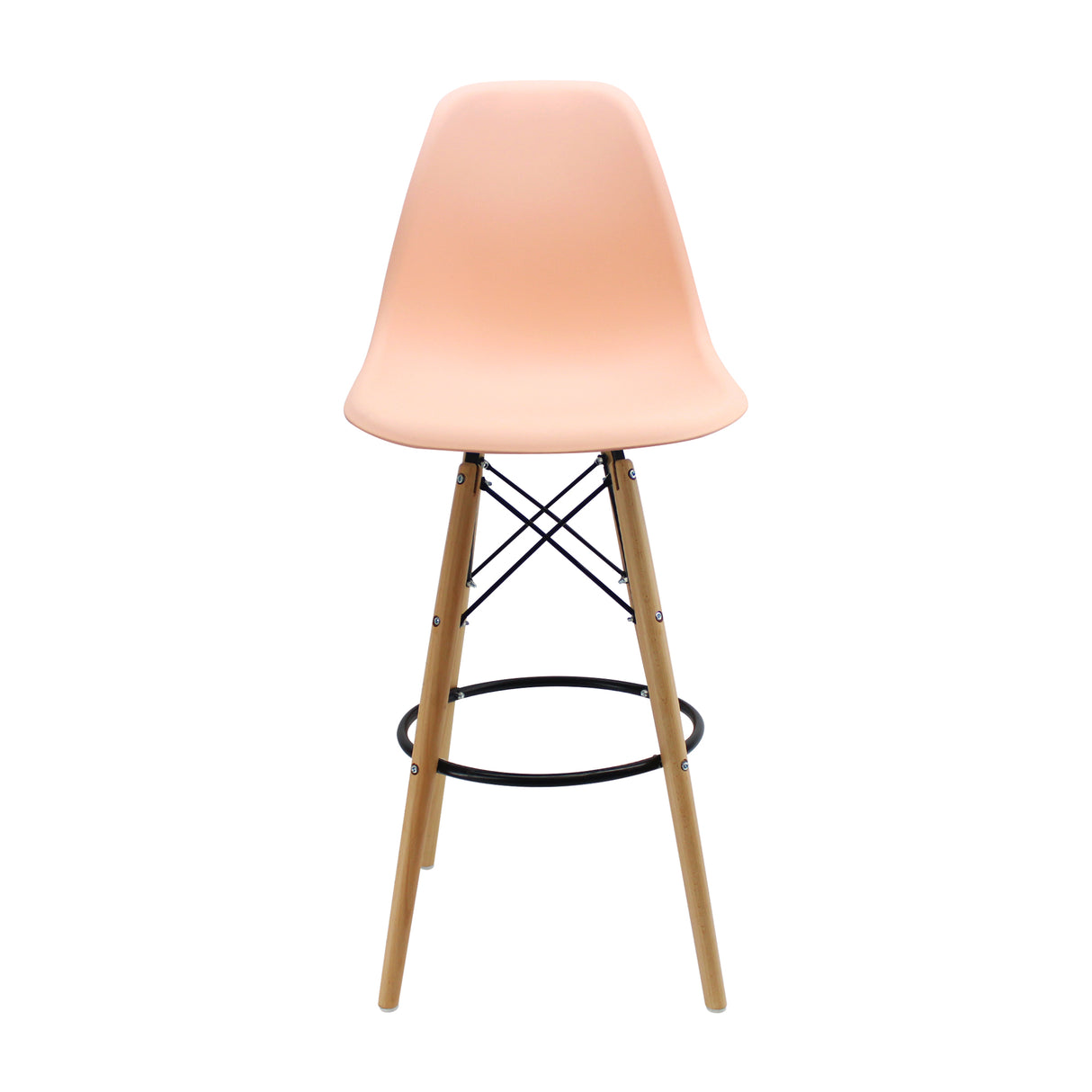 Silla Bar DKR Eames Salmón Polipropileno Diseño Moderno 56 cm - Sillas y Butacos | Bylmo