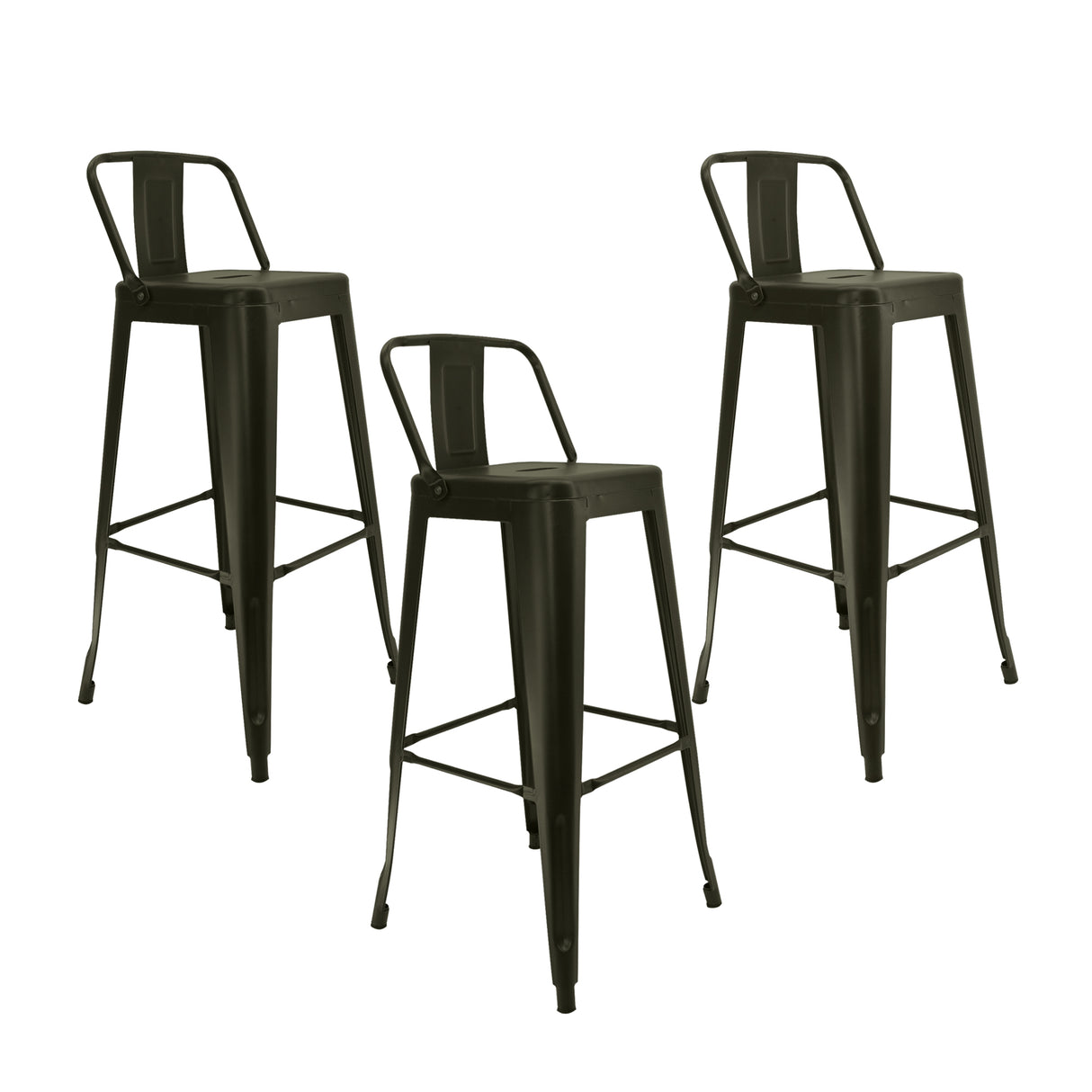 Set x 3 Sillas de Bar Titan Bronce Metal 41.5 cm Resistente - Sillas y Butacos | Bylmo