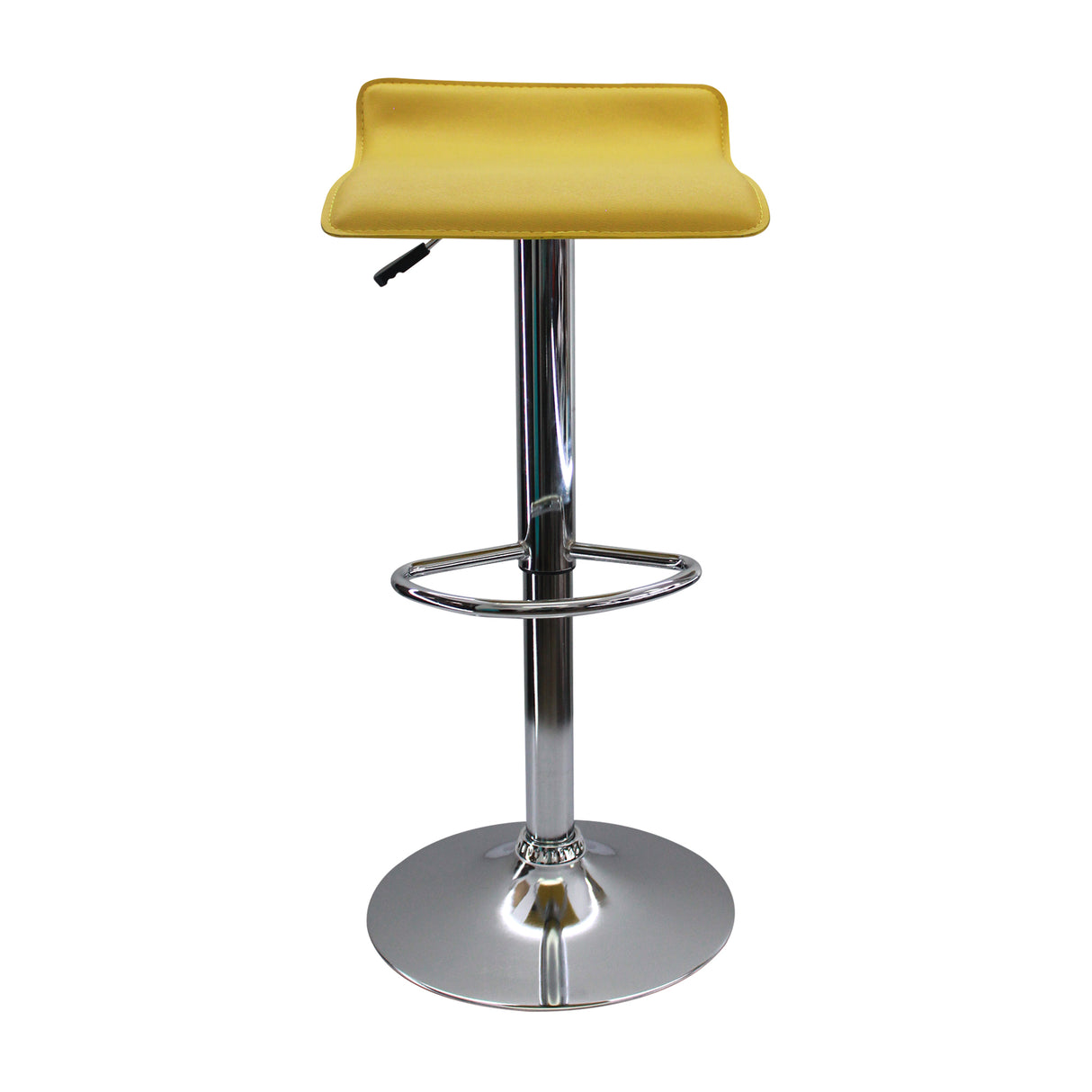 Silla Bar Wave Altura Regulable Amarillo 38x79cm Eco Cuero - Sillas y Butacos | Bylmo