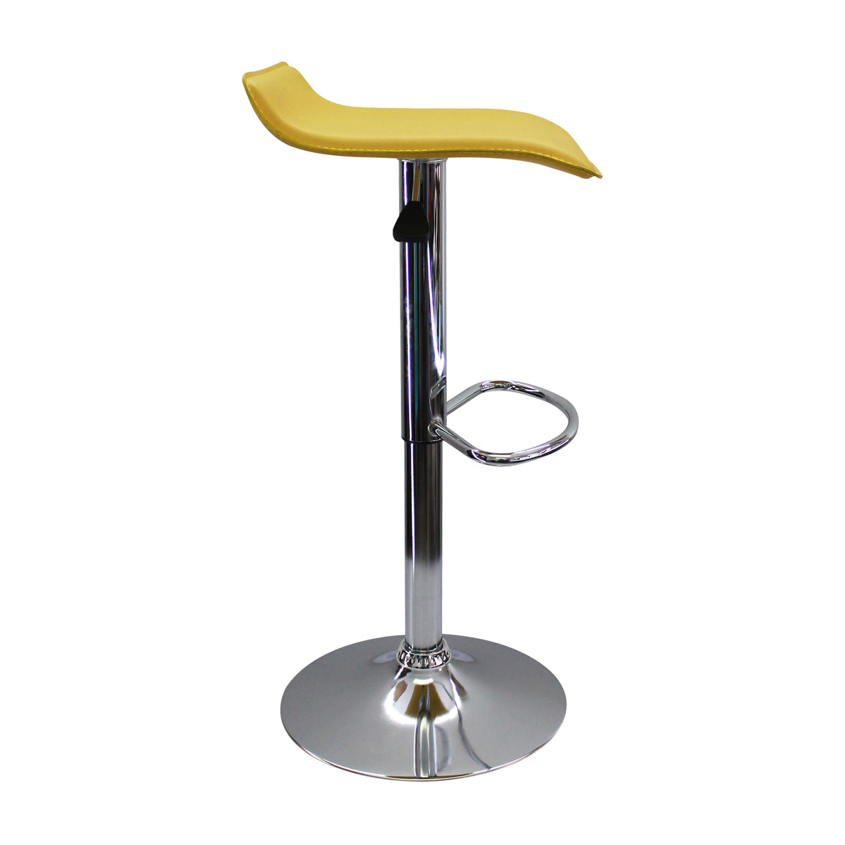 Silla Bar Wave Altura Regulable Amarillo 38x79cm Eco Cuero - Sillas y Butacos | Bylmo