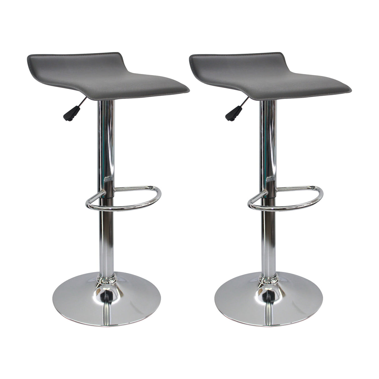 Set x 2 Sillas de Bar Wave Gris 38x79cm Moderno - Sillas y Butacos | Bylmo