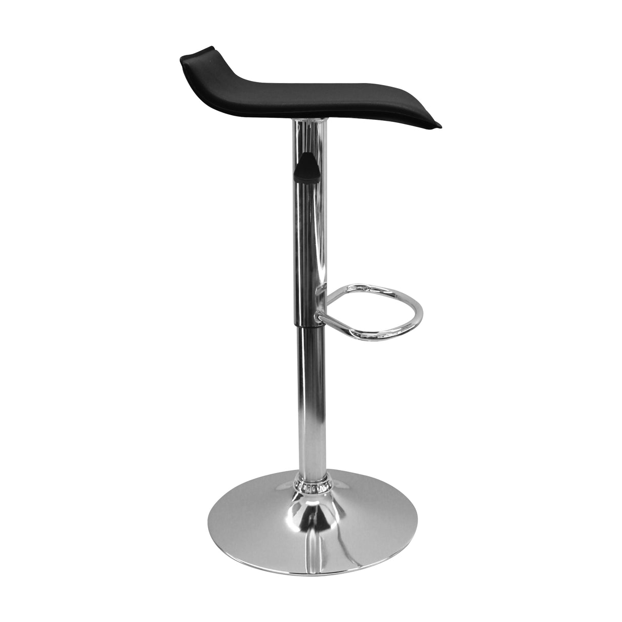 Set x 3 Sillas de Bar Wave Eco Cuero Negro 38x79cm Altura Ajustable - Sillas y Butacos | Bylmo