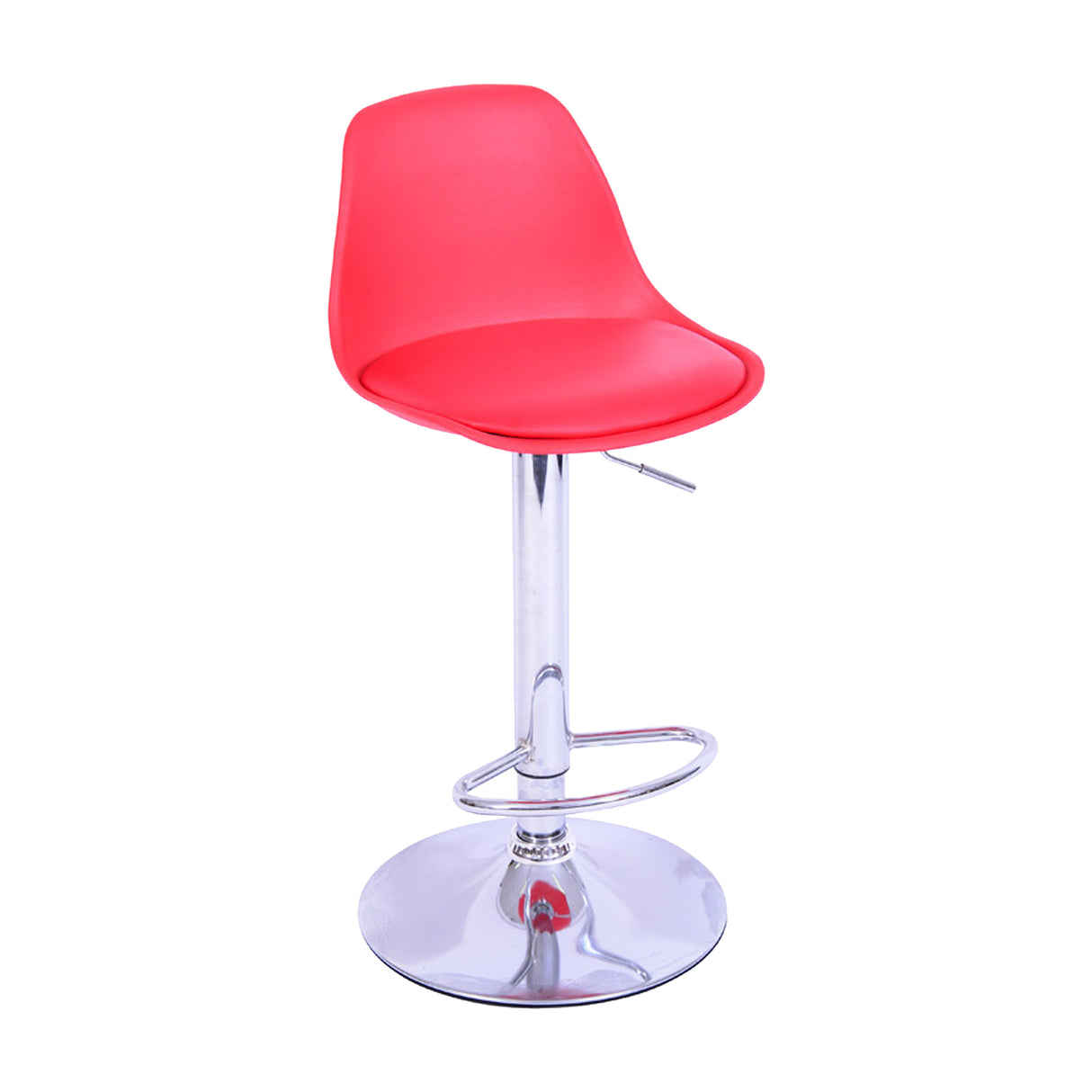 Silla Bar July Eco Cuero Roja Ajustable en Altura - SILLAS Y BUTACOS | Bylmo