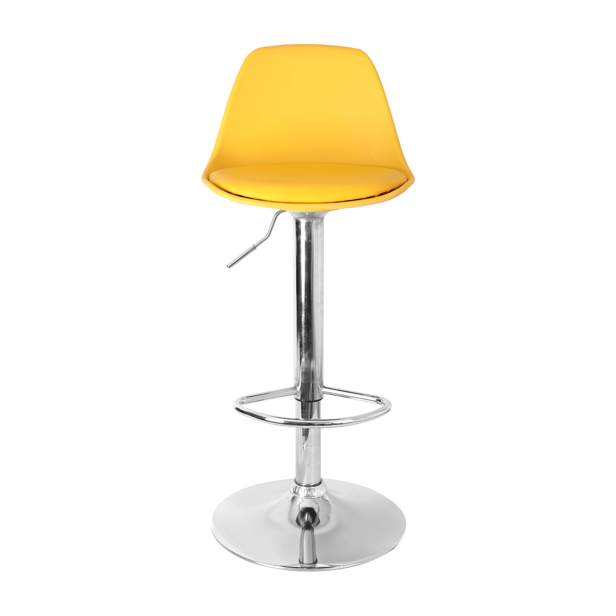 Silla Bar July Eco Cuero Amarillo Moderna - SILLAS Y BUTACOS | Bylmo