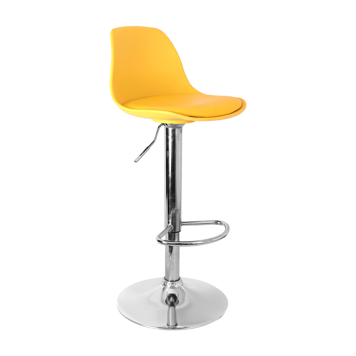 Silla Bar July Eco Cuero Amarillo Moderna - SILLAS Y BUTACOS | Bylmo