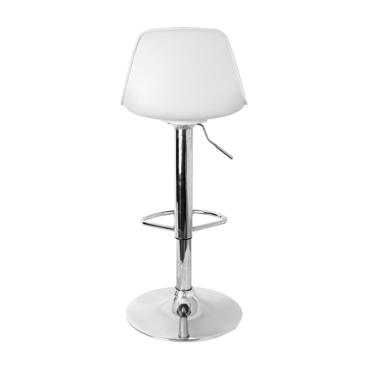 Set x 3 Sillas de Bar July Blanca Eco Cuero Cromado Ajustable en Altura - SILLAS Y BUTACOS | Bylmo