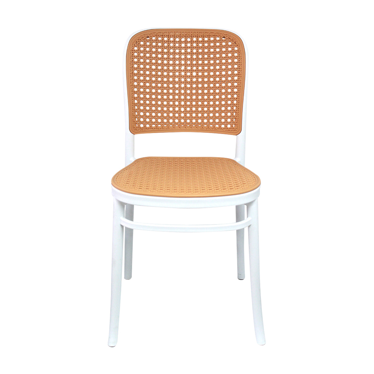 Silla de Comedor Amis Clásica Moderna Blanco y Beige Polipropileno. - SILLAS Y BUTACOS | Bylmo