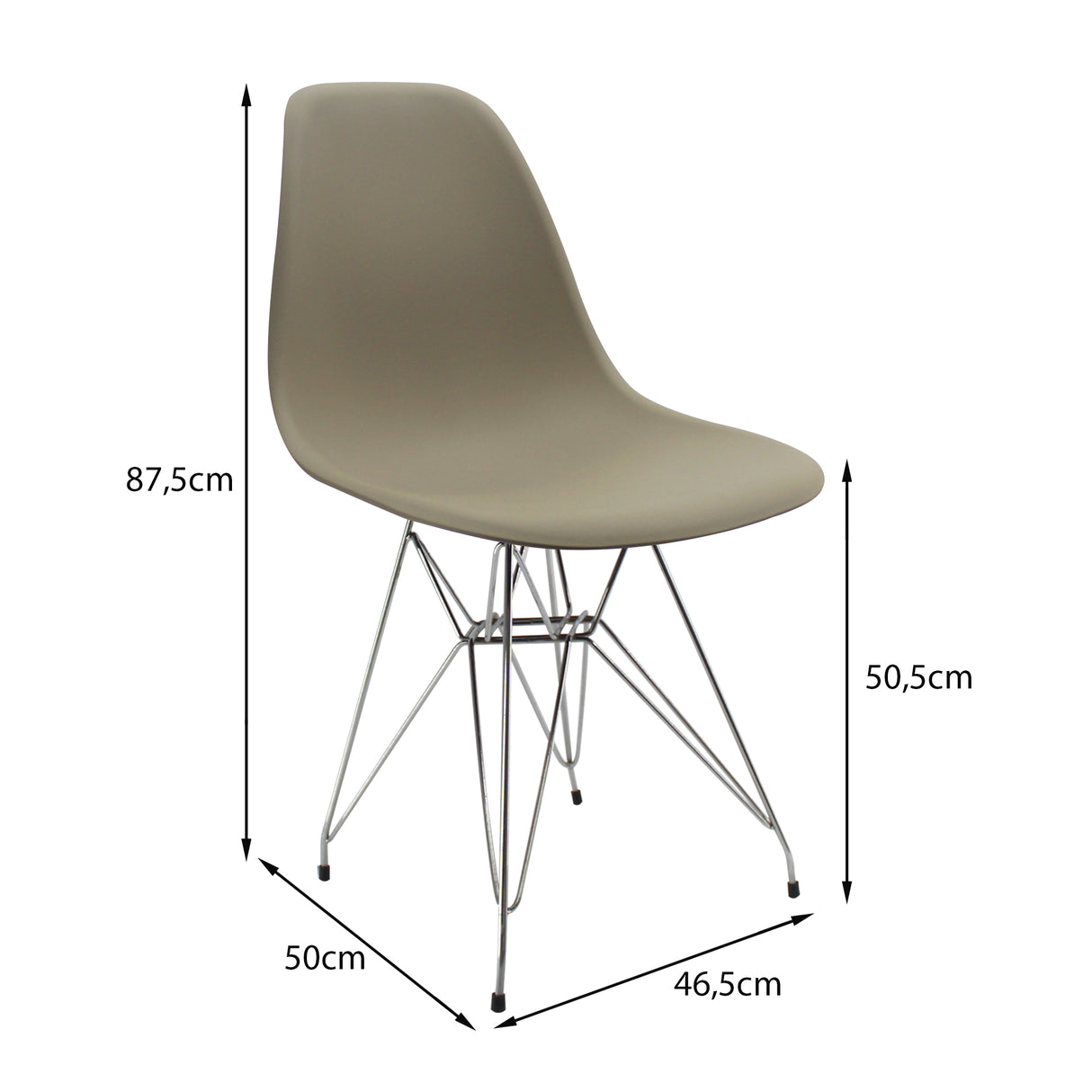 Silla de Comedor DKR Eames Beige 62x44 cm Polipropileno Diseño Moderno - SILLAS Y BUTACOS | Bylmo
