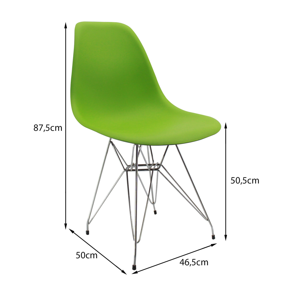 Silla de Comedor DKR Eames Verde 62x44 cm Polipropileno Diseño Moderno - SILLAS Y BUTACOS | Bylmo