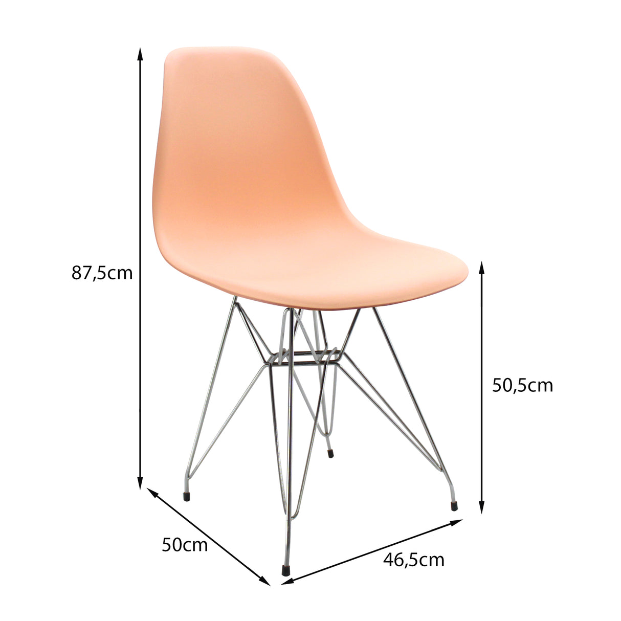 Silla de Comedor DKR Eames Salmón 62x44 cm Polipropileno Diseño Moderno - SILLAS Y BUTACOS | Bylmo