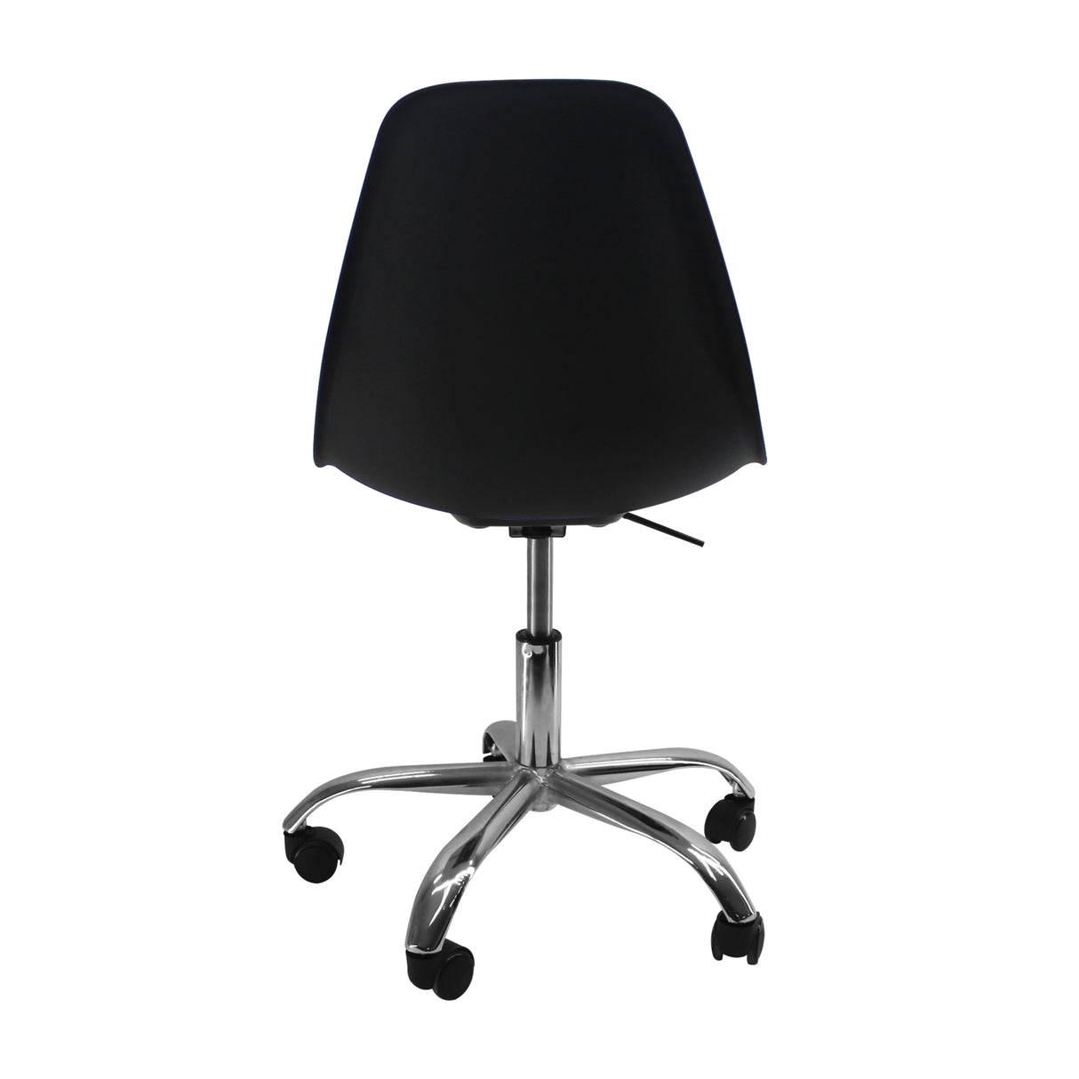Silla de Comedor DKR Eames Ruedas Negra Polipropileno 45x90cm Moderna - Sillas y Butacos | Bylmo