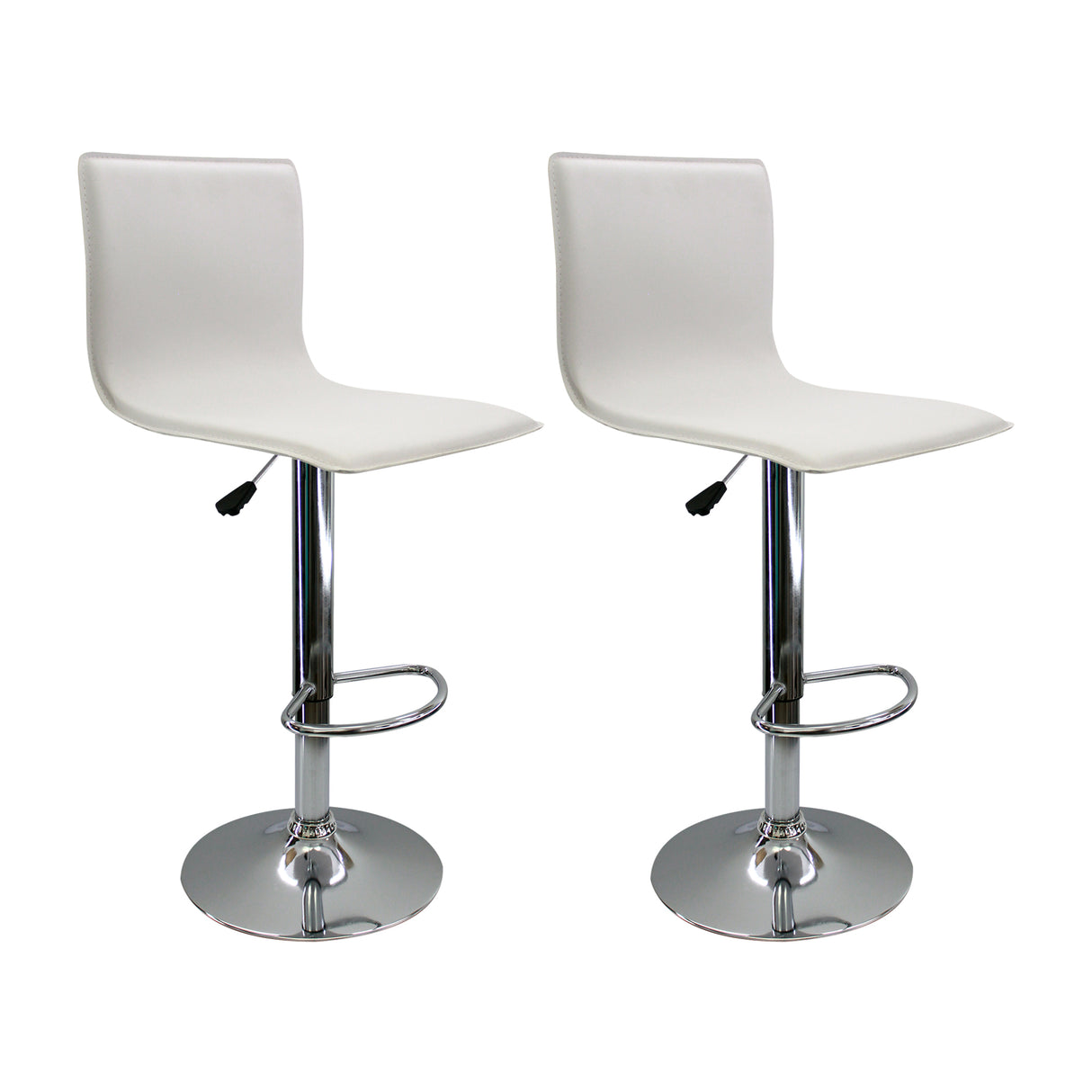 Set x 2 Sillas de Bar Wave Blanco Cuero Ecológico Altura Ajustable - Sillas y Butacos | Bylmo