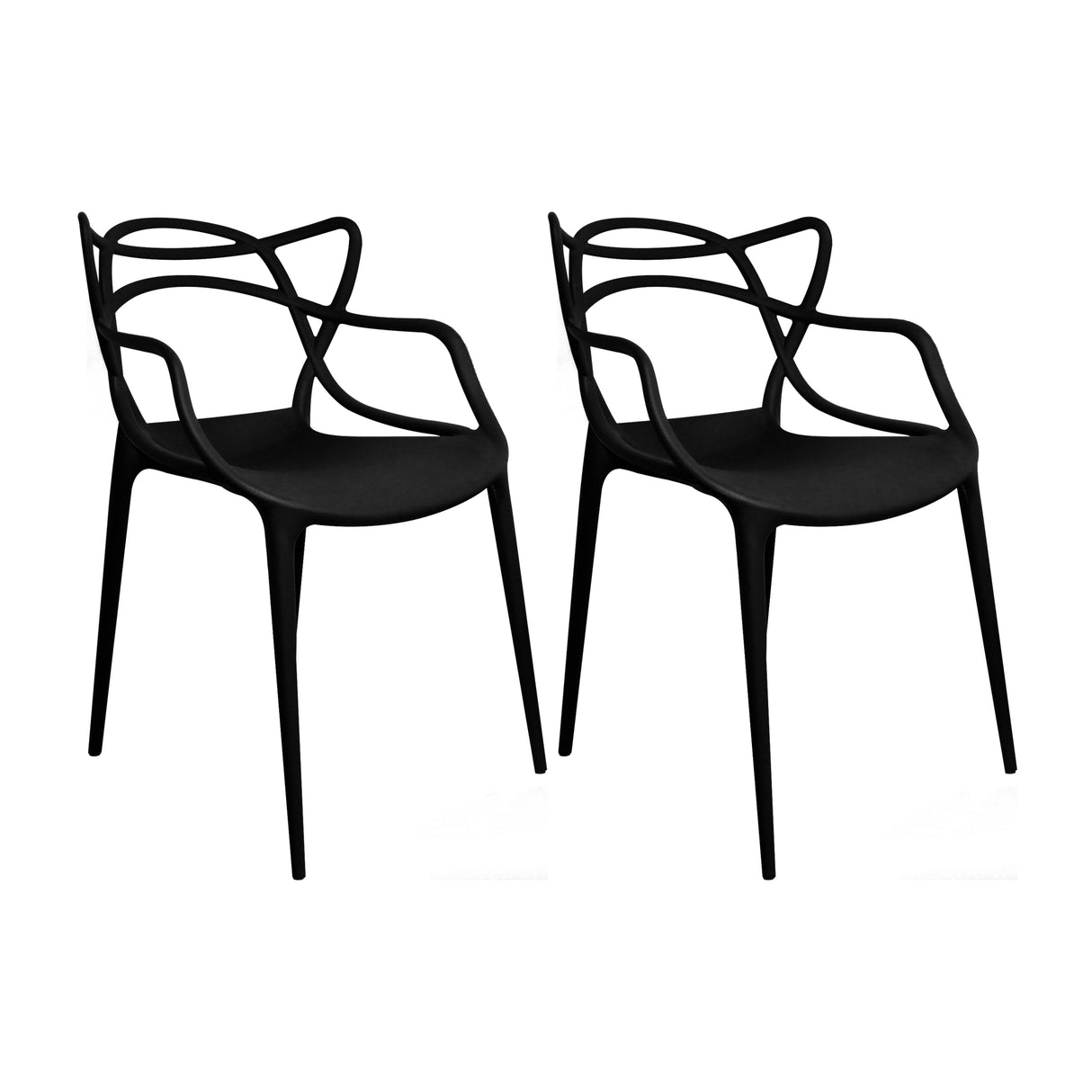 Kit x 2 Sillas para Exteriores Solna 54 cm Negro Europeo con Apoya Brazos - Sillas de Exterior | Bylmo