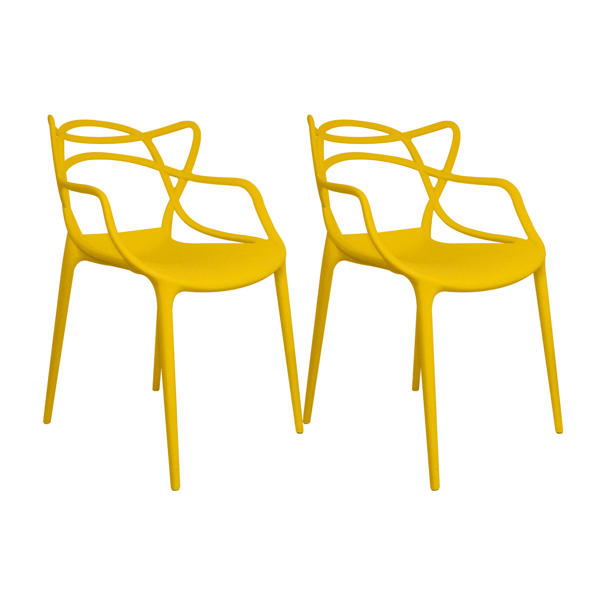 Kit x 2 Sillas para Exteriores Solna 54 cm Amarillo Europeo con Apoya Brazos - Sillas de Exterior | Bylmo