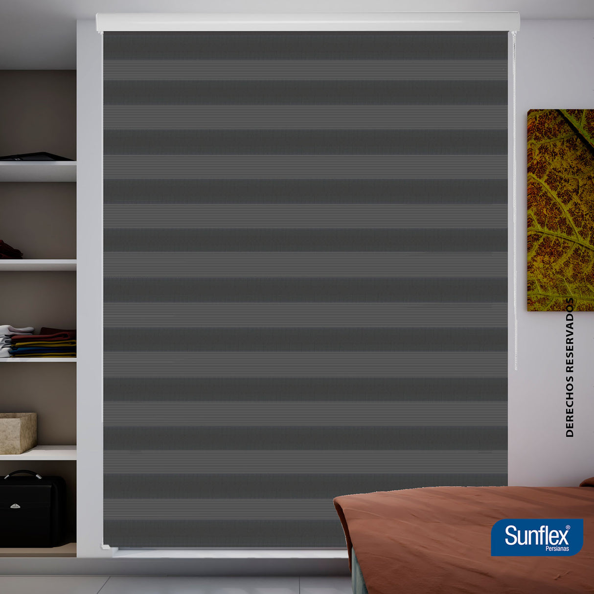 Cortina Roller Duo Coren Roll 140x170cm Gris Oscuro - Cortinas y Persianas | Bylmo