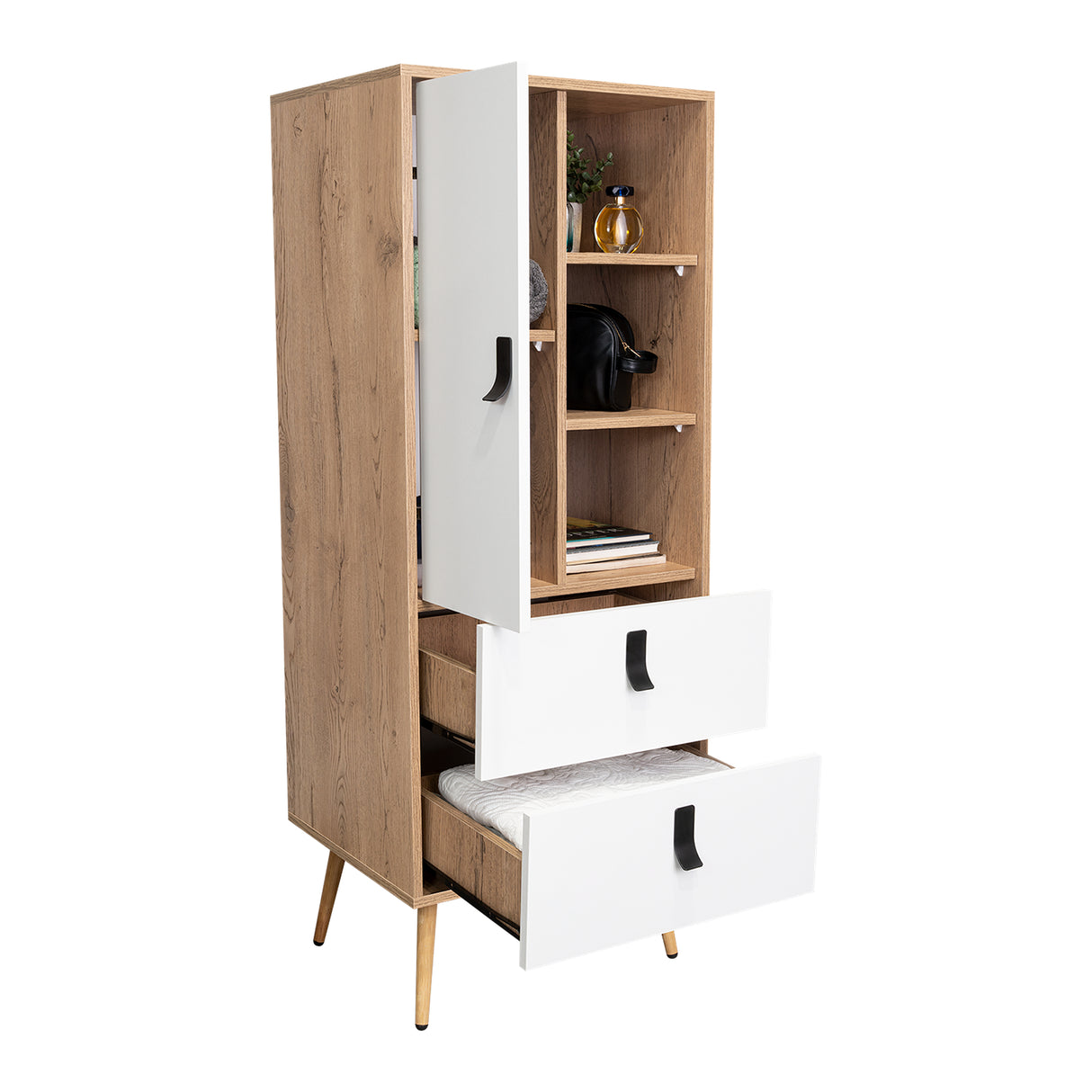 Cómoda Huna Macadamia 51x131cm con 3 Cajones Moderno - Cajoneras y Comodas | Bylmo