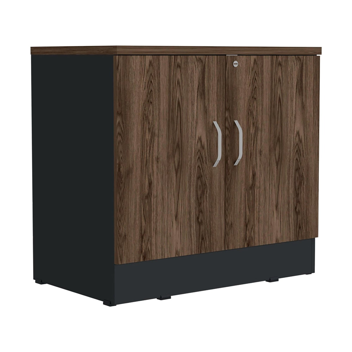 Cajonera Home Office Coñac 80x75cm con 2 Puertas y Cerradura. - Cajoneras y Comodas | Bylmo