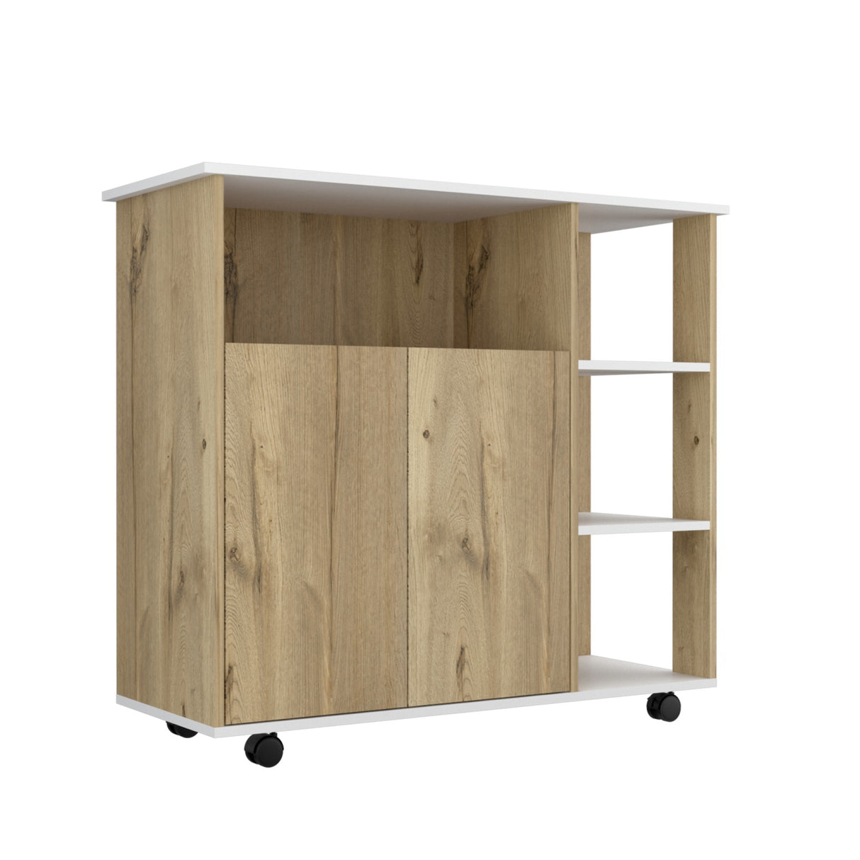 Mueble Auxiliar de Cocina Bi Color 100x90 cm Duna Blanco con 3 Entrepaños - Barras y Muebles Auxiliares | Bylmo