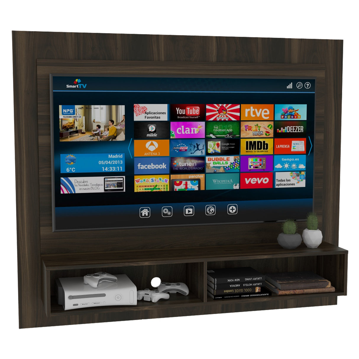 Panel de TV 1A Vostok 155x130cm Flotante para TV de 55 Pulgadas - Muebles de TV | Bylmo
