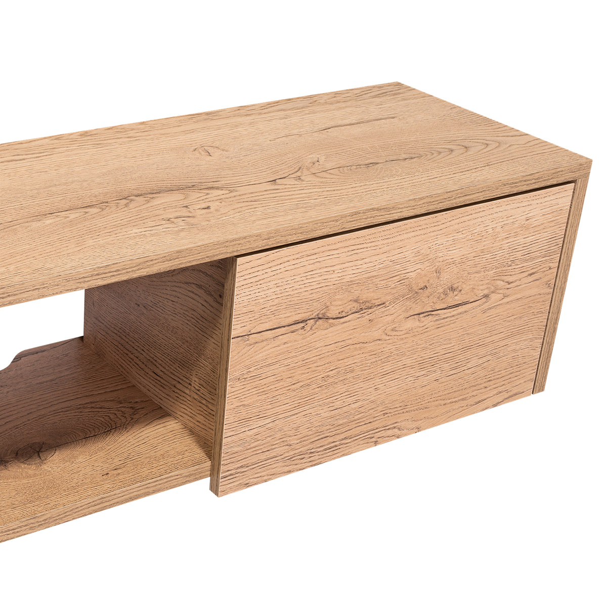 Repisa para TV Glen 125.1x26.8cm Macadamia Flotante para TV Más de 85 pulgadas - Muebles de TV | Bylmo