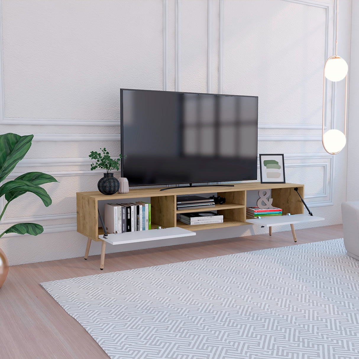 Rack de TV Huna 180x48cm para TV de 75 Pulgadas - Muebles de TV | Bylmo