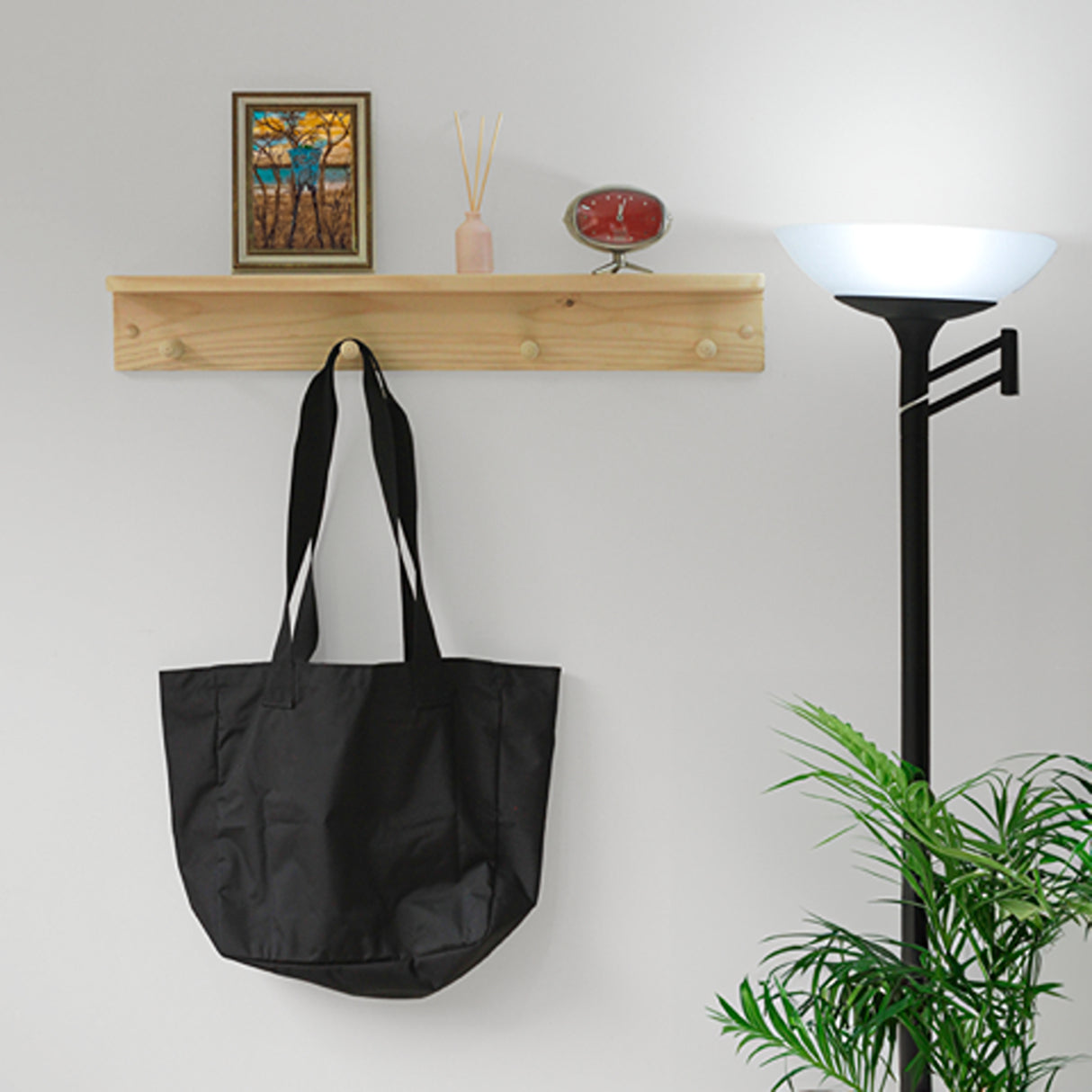 Repisa Perchero Rectangular Rústico Orden y Calidez en tu Espacio 75 cm - Repisas y Percheros | Bylmo