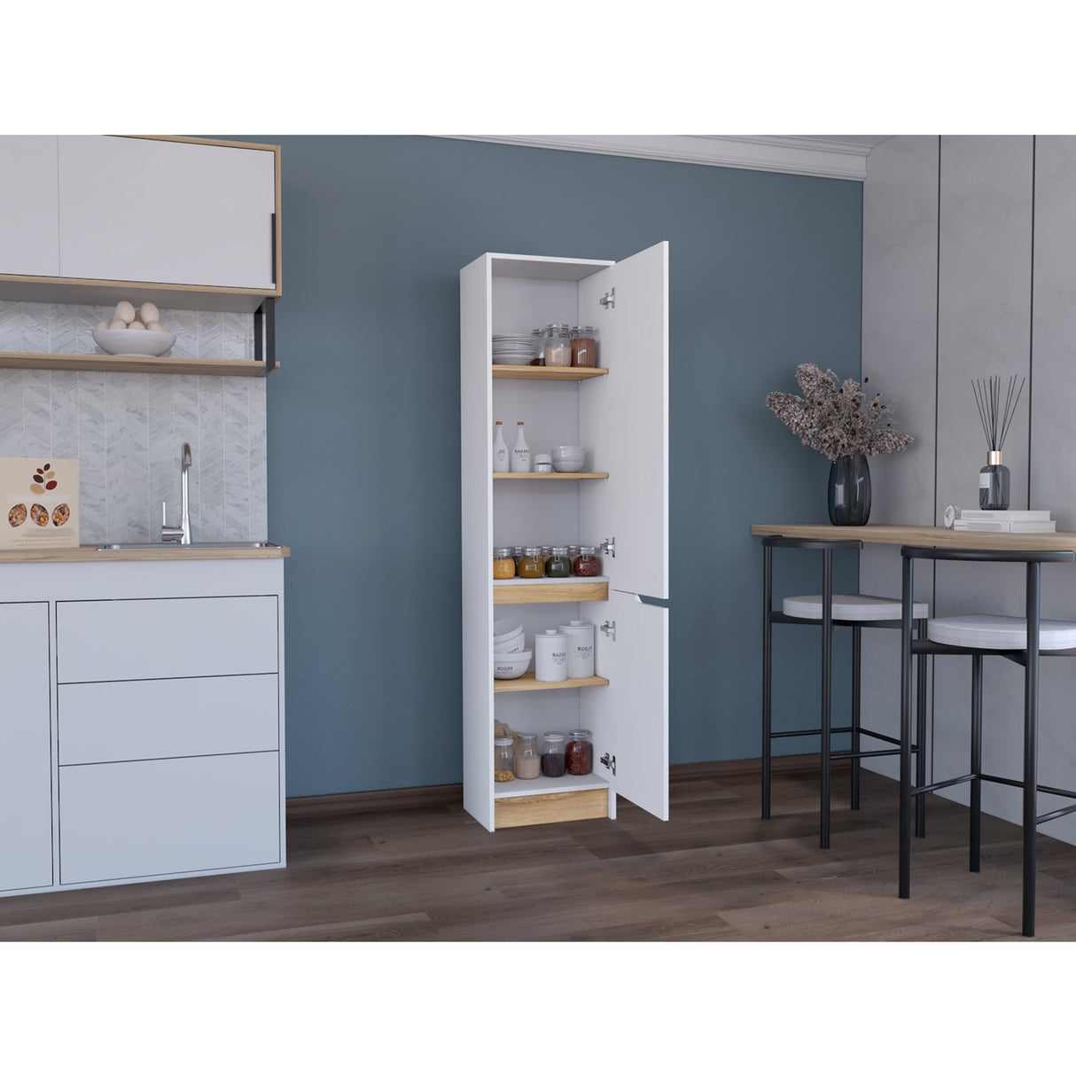 Alacena Soler Blanco 43x180cm 2 Puertas - Alacenas y Muebles Microondas | Bylmo
