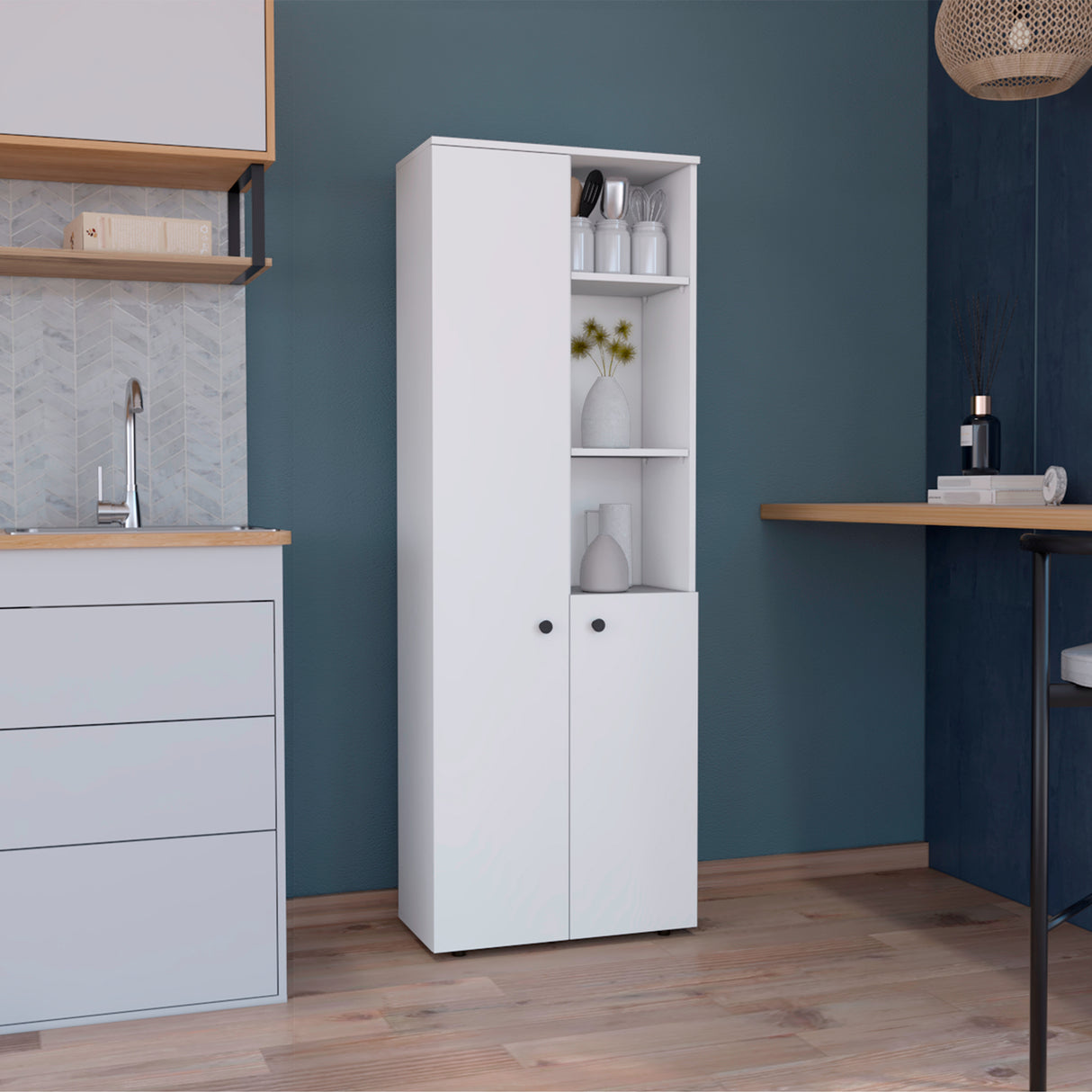 Alacena Konik Blanco 60x170cm 2 Puertas - Alacenas y Muebles Microondas | Bylmo