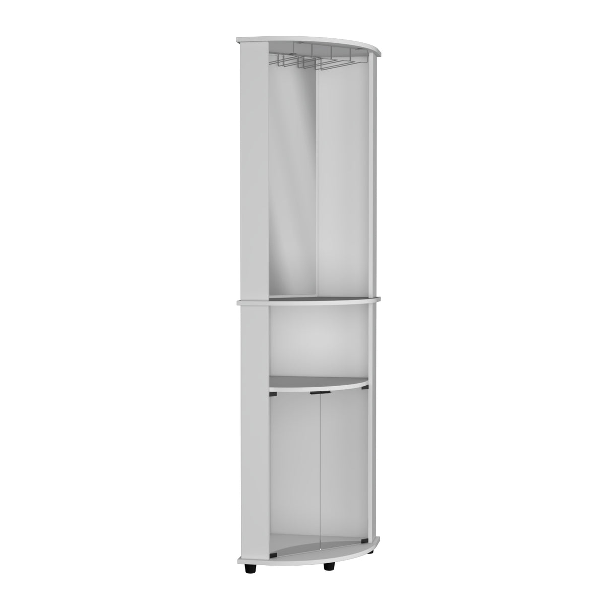 Bar Esquinero Chicago Blanco 45x189.9cm Con Colgador de Copas - Bares | Bylmo