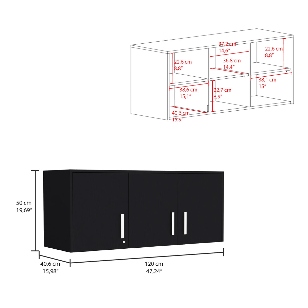 Mueble Auxiliar Pard 120x50 Wengue Flotante - Barras y Muebles Auxiliares | Bylmo