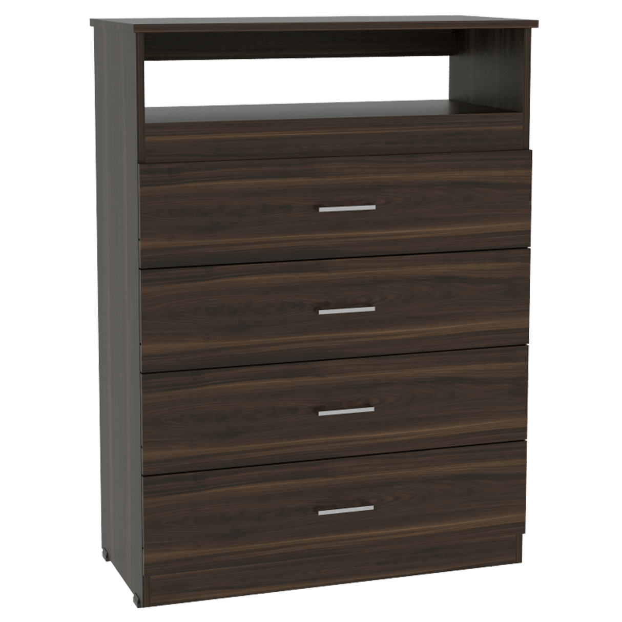 Cómoda Zevenei Habano 80x109.8cm con Cuatro Cajones para TV Hasta 40 Pulgadas - Cajoneras y Comodas | Bylmo