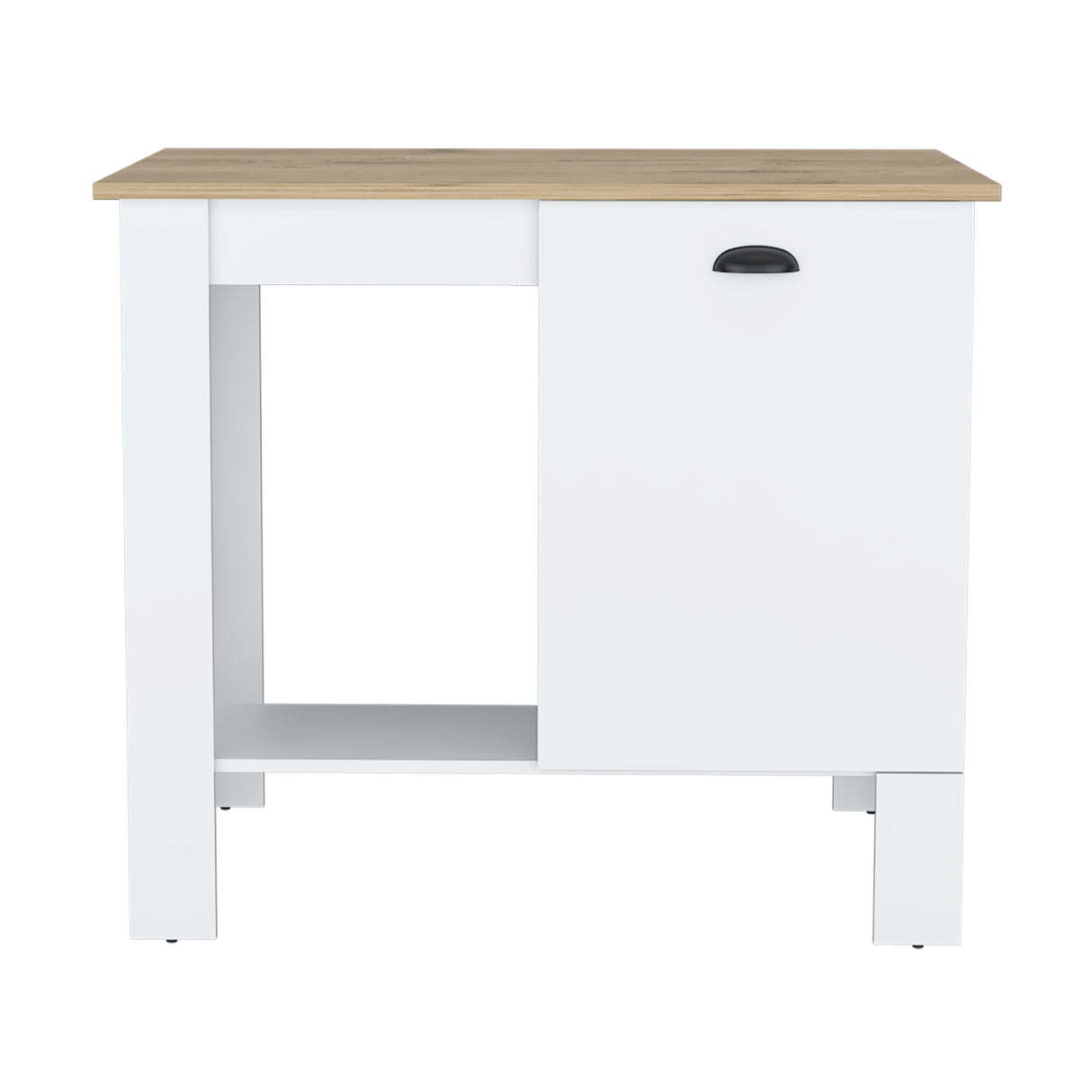 Isla de Cocina Atenea Blanco 103x90cm con Compartimiento y Entrepaños - Barras y Muebles Auxiliares | Bylmo