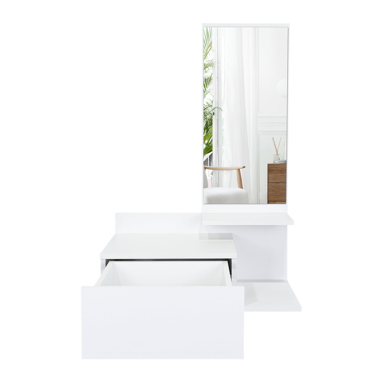 Recibidor Vienna Blanco 60.1x91.95cm con Espejo - Bifes y Arrimos | Bylmo
