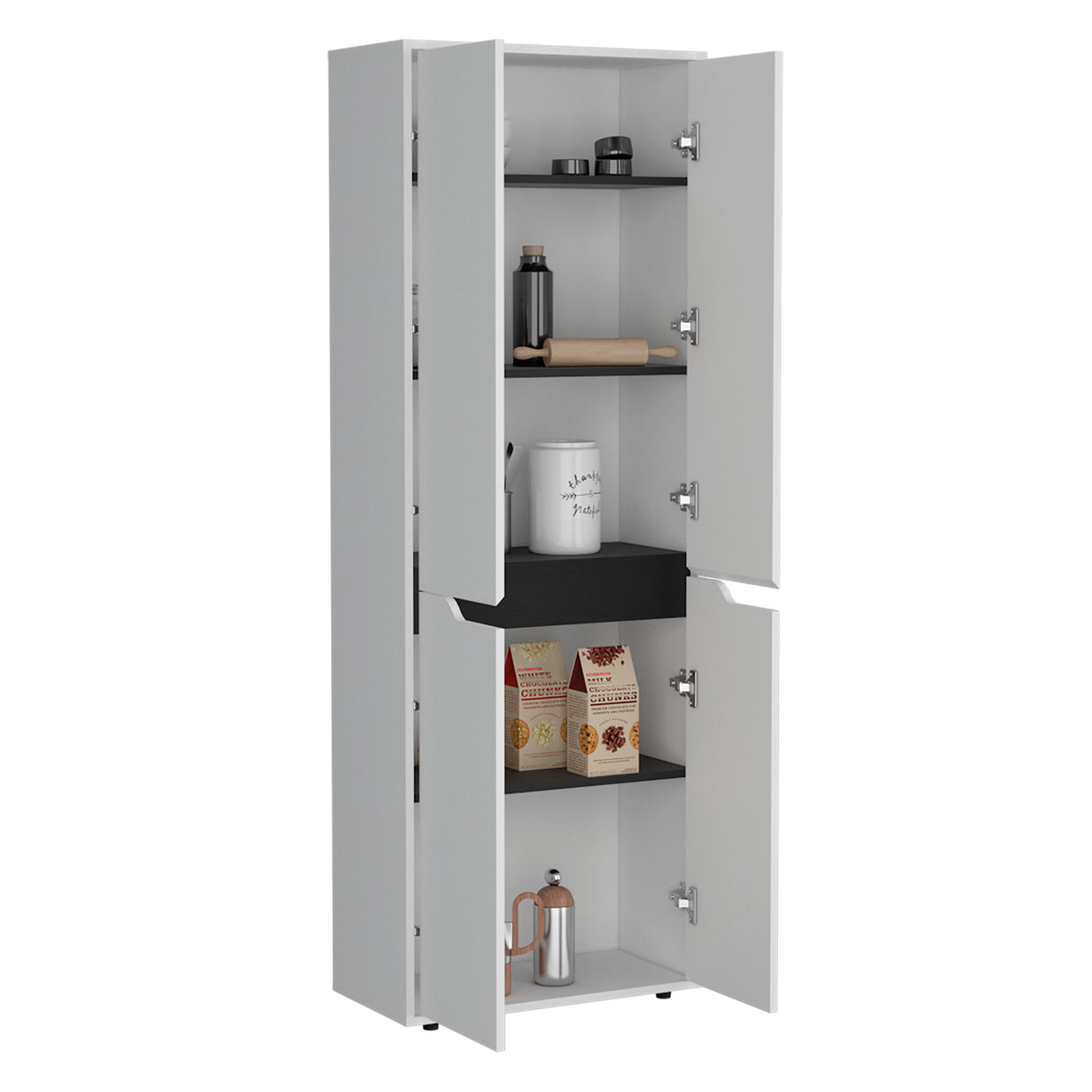 Alacena Herring Blanco 60x179cm de Pared con Cuatro Puertas - Alacenas y Muebles Microondas | Bylmo